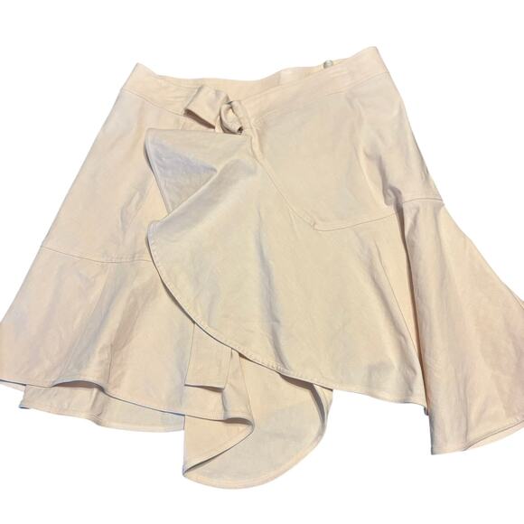 NWT A.L.C. Amalie Linen Blend Mini Wrap Skirt in Buttercup Pale Pink Size 12 - Picture 2 of 5